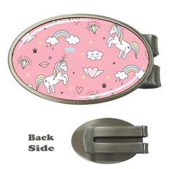 Cute-unicorn-seamless-pattern Money Clips (oval)  by pakminggu