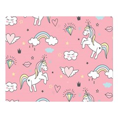 Cute-unicorn-seamless-pattern Two Sides Premium Plush Fleece Blanket (large) by pakminggu