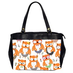 Cute-colorful-owl-cartoon-seamless-pattern Oversize Office Handbag (2 Sides) by pakminggu