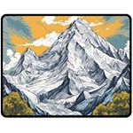 Nature Mountains Landscape Forest Two Sides Fleece Blanket (Medium) 58.8 x47.4  Blanket Back