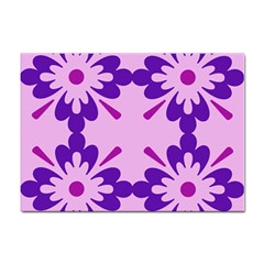 Pink And Purple Flowers Pattern Sticker A4 (10 Pack) by shoopshirt