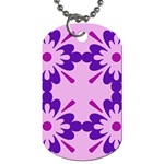 Pink And Purple Flowers Pattern Dog Tag (Two Sides) Front