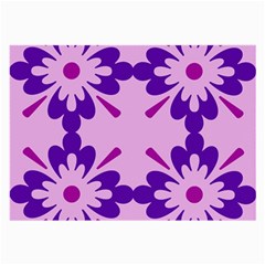 Pink And Purple Flowers Pattern Large Glasses Cloth (2 Sides) by shoopshirt