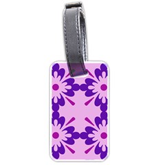 Pink And Purple Flowers Pattern Luggage Tag (one Side) by shoopshirt