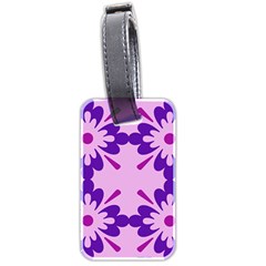 Pink And Purple Flowers Pattern Luggage Tag (two Sides) by shoopshirt