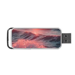 Ocean Waves Sunset Portable Usb Flash (one Side) by uniart180623