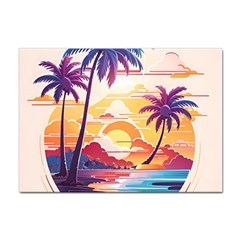 Nature Tropical Palm Trees Sunset Sticker A4 (10 Pack) by uniart180623