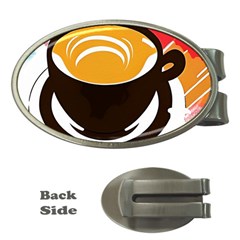 Coffee Tea Cappuccino Money Clips (oval)  by uniart180623