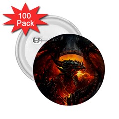 Dragon Art Fire Digital Fantasy 2 25  Buttons (100 Pack)  by Bedest