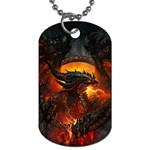 Dragon Art Fire Digital Fantasy Dog Tag (Two Sides) Front