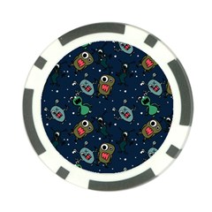 Monster Alien Pattern Seamless Background Poker Chip Card Guard (10 Pack) by pakminggu