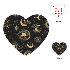 Asian Seamless Pattern With Clouds Moon Sun Stars Vector Collection Oriental Chinese Japanese Korean Playing Cards Single Design (heart) by pakminggu