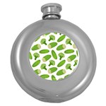 Vegetable Pattern With Composition Broccoli Round Hip Flask (5 oz) Front