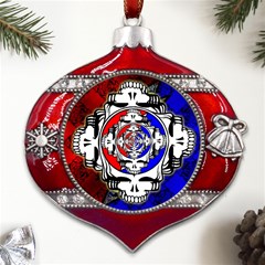 The Grateful Dead Metal Snowflake And Bell Red Ornament by Grandong