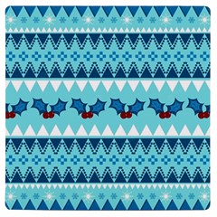 Blue Christmas Vintage Ethnic Seamless Pattern Uv Print Square Tile Coaster  by Bedest