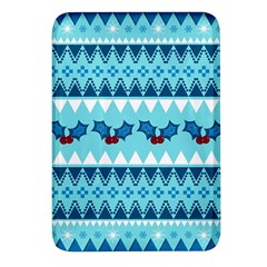 Blue Christmas Vintage Ethnic Seamless Pattern Rectangular Glass Fridge Magnet (4 Pack) by Bedest