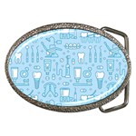 Dentist Blue Seamless Pattern Belt Buckles Front