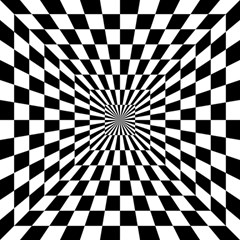 Optical-illusion-chessboard-tunnel Play Mat (rectangle) by Bedest