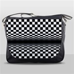 Art-optical-black-white-contrast Messenger Bag Front