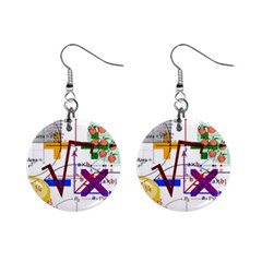 Mathematics Formula Physics School Mini Button Earrings by Bedest