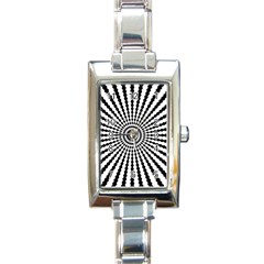 Starburst-sunburst-hypnotic Rectangle Italian Charm Watch by Bedest