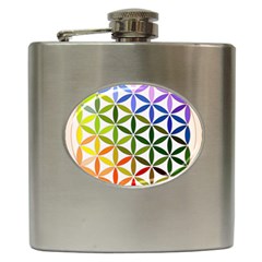 Mandala Rainbow Colorful Hip Flask (6 Oz) by Bedest