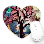 Tree-moon-night-sky-landscape Heart Mousepad Front