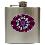 Kaleidoscope-round-circle-geometry Hip Flask (6 oz) Front