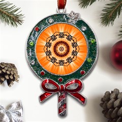 Abstract-kaleidoscope-colorful Metal X mas Lollipop With Crystal Ornament by Bedest