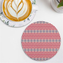 Christmas-pattern-background-green-decorative-star-snow Uv Print Round Tile Coaster by Bedest