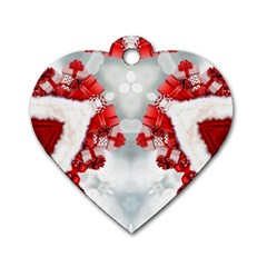 Christmas-background-tile-gifts Dog Tag Heart (one Side) by Bedest