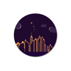 Skyscraper Town Urban Towers Magnet 3  (round) by pakminggu