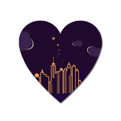 Skyscraper Town Urban Towers Heart Magnet by pakminggu