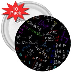 Mathematics  Physics Maths Math Pattern 3  Buttons (10 Pack)  by pakminggu