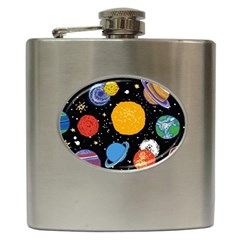 Circle Illustration Space Art Cute Pattern Hip Flask (6 Oz) by pakminggu