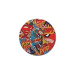 Comic Cartoon Pattern Golf Ball Marker Front