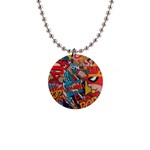 Comic Cartoon Pattern 1  Button Necklace Front