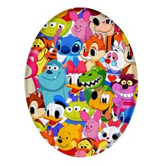 Illustration Cartoon Character Animal Cute Oval Glass Fridge Magnet (4 Pack) by Cowasu