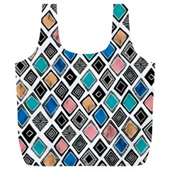 Diamond Shapes Pattern Full Print Recycle Bag (xl) by Cowasu