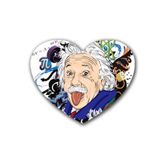 Albert Einstein Physicist Rubber Heart Coaster (4 Pack) by Cowasu