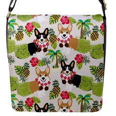 Corgis Hula Pattern Flap Closure Messenger Bag (s) by Cowasu