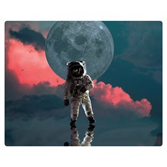 Astronaut-moon-space-nasa-planet Two Sides Premium Plush Fleece Blanket (medium) by Cowasu