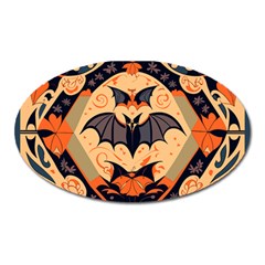 Bat Pattern Oval Magnet by Valentinaart