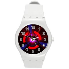 Science-fiction-cover-adventure Round Plastic Sport Watch (m) by Cowasu