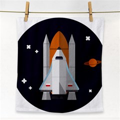 Rocket-space-universe-spaceship Face Towel by Cowasu