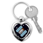 Satellite-machine-space-dark Key Chain (Heart) Front