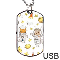 Astronaut-dog-cat-clip-art-kitten Dog Tag Usb Flash (one Side) by Sarkoni