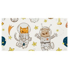 Astronaut-dog-cat-clip-art-kitten Banner And Sign 4  X 2  by Sarkoni