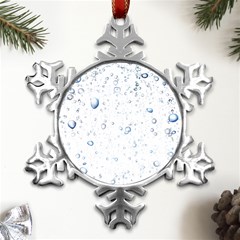 Blue Oxygen-bubbles-in-the-water Metal Small Snowflake Ornament by Sarkoni