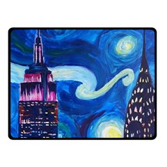 Starry Night In New York Van Gogh Manhattan Chrysler Building And Empire State Building Fleece Blanket (small) by Sarkoni